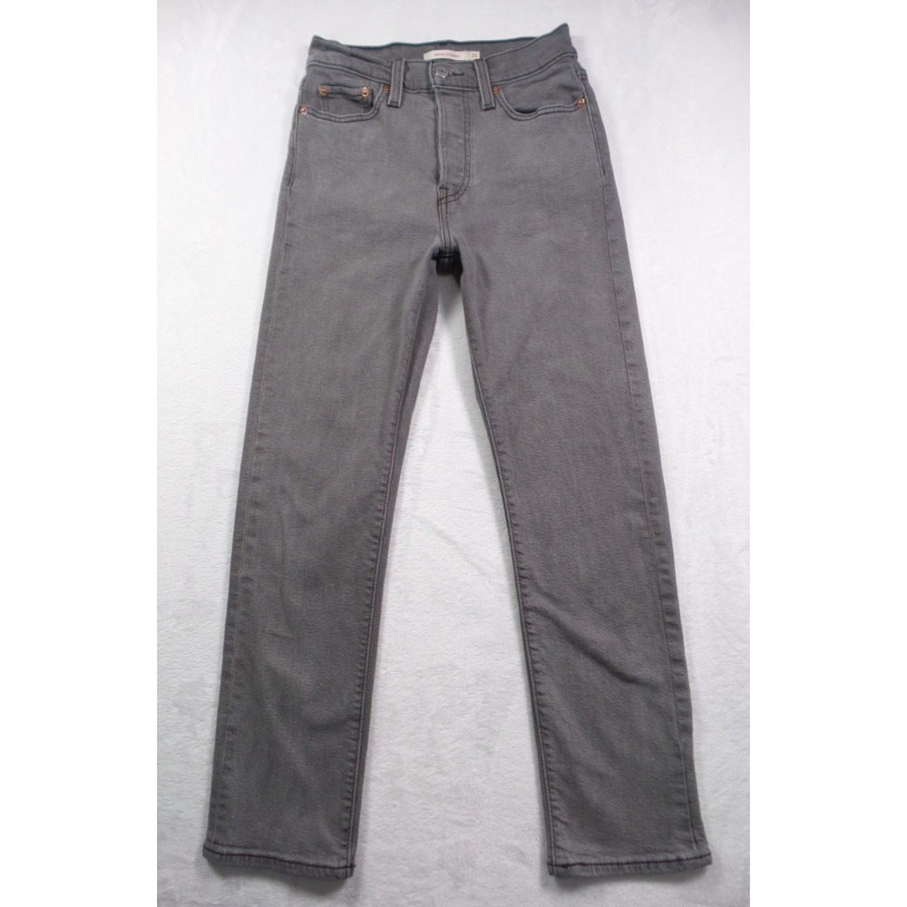 Levis Jeans Womens Size 25‎ Gray Denim Wedgie Straight Mid Rise Button Fly